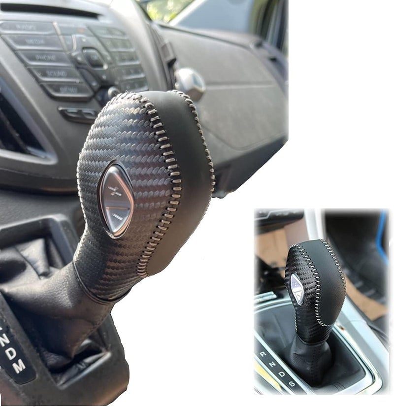 ACTOOLE PU Carbon Fiber Gear Shift Knob Cover for Ford Focus 2012-2016, Fiesta 2014-2016, Fusion 2013-2016 - Image 4